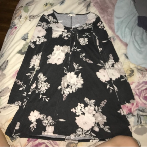 About A Girl Dresses & Skirts - cute black floral long sleeve dress About A Girl Dresses & Skirts - cute black floral long sleeve dress